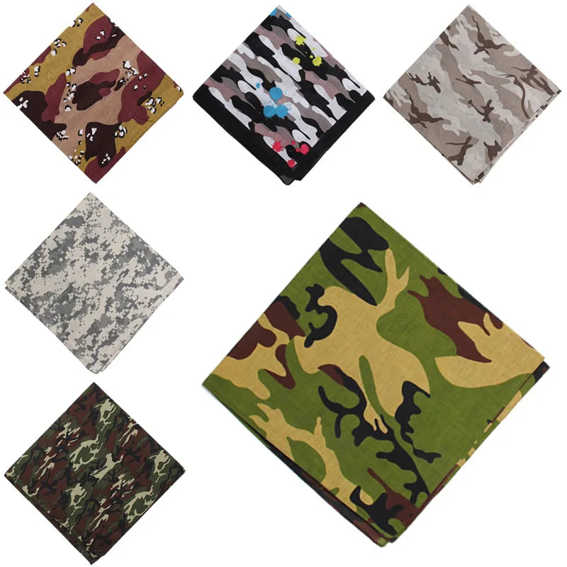 Camouflage Bandanas Baumwolle Kopfbedeckungen Frauen Schals Stirnband Männer Camping Maske Gamaschen Braga Cuello Wanderschals Hohe Qualität