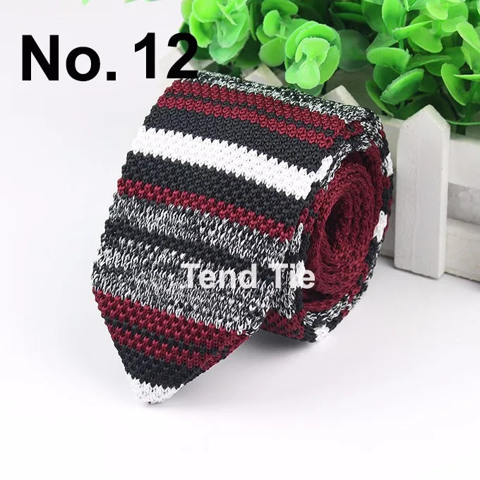 New Style Fashion Men's Colourful Tie Knit Knitted Ties Necktie Normal Slim Classic Woven Cravate Narrow Neckties