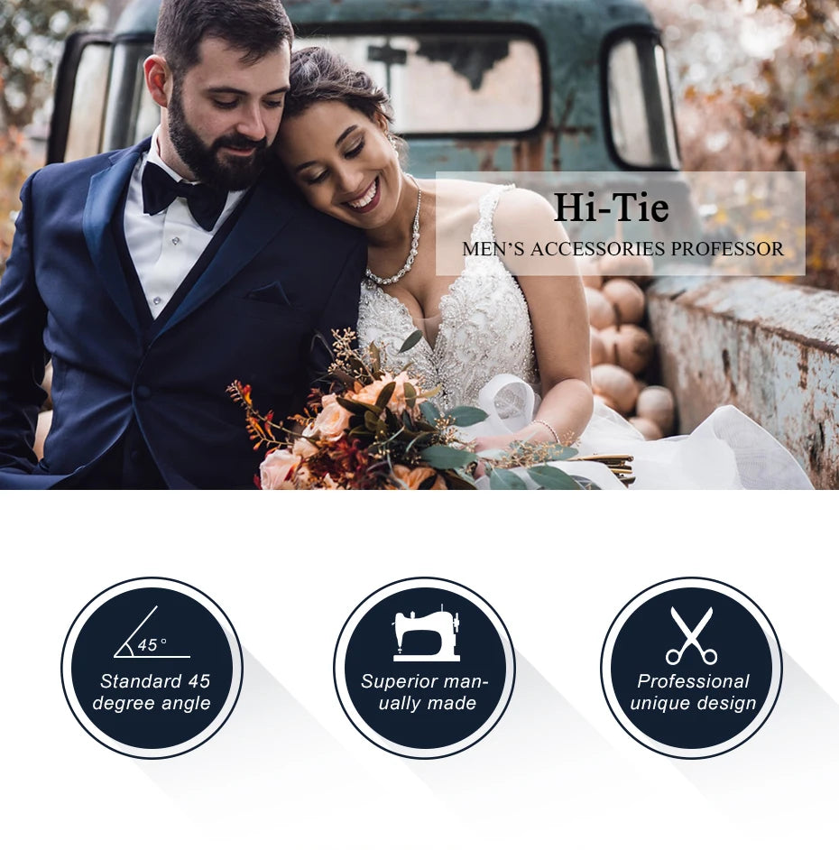 Dropshipping Jacquard Silk Mens Self Bow Tie Hanky Cufflinks Set Male Butterfly Knot Bowtie Wholesale for Male Wedding Business