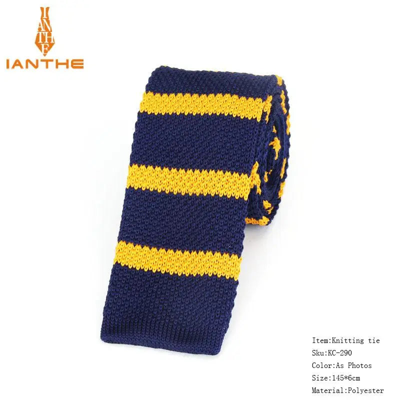 Cravate en tricot pour homme, cravate unie pour mariage, smoking, rayée, tissée, fine, accessoires pour le cou