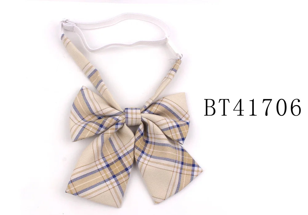 Feminine Plaid Bowtie Casual Bow tie For Women Uniform Collar Butterf Bowknot Adult Check Bow Ties Cravats Girls Bowties
