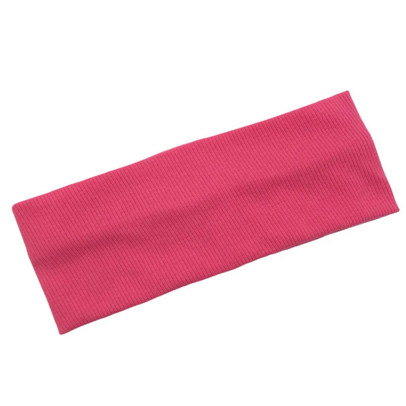 New Solid Knitted Headband for Women Girls Autumn Winter Sport Yoga Sweat Uptake Headwear Elastic Hairbands Hair Accessories