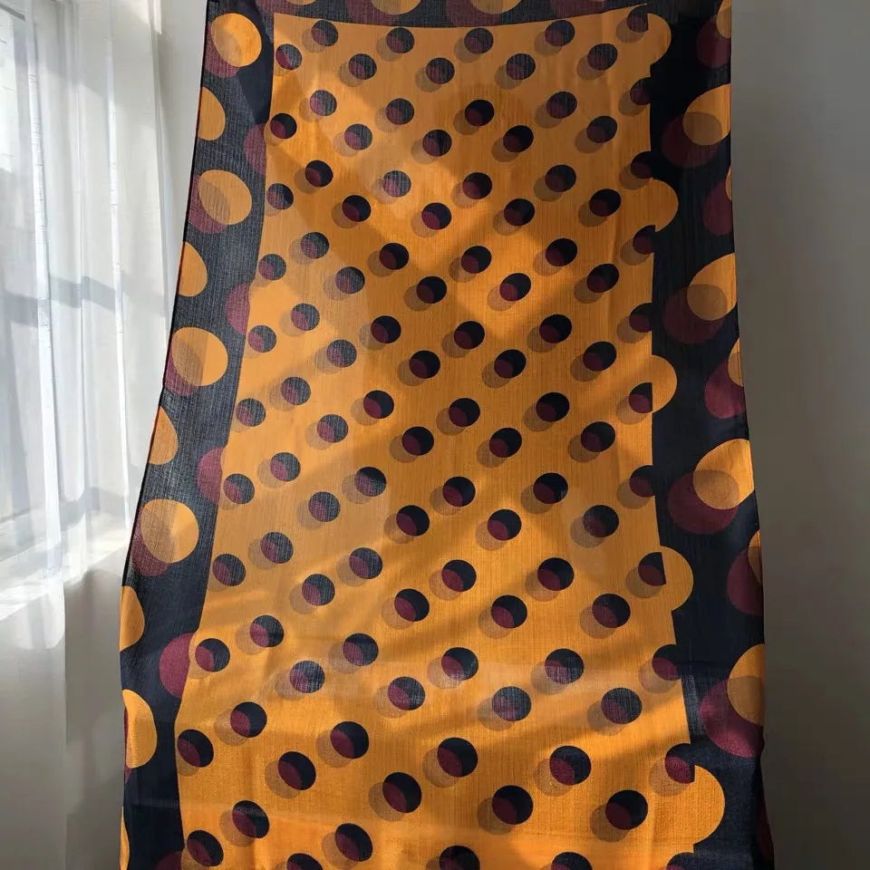 Luxusmarke Baumwollschal für Frauen Winter Warme Viskoseschals Orange Polka Dot Print Designer Mode Pashmina Tücher Schals