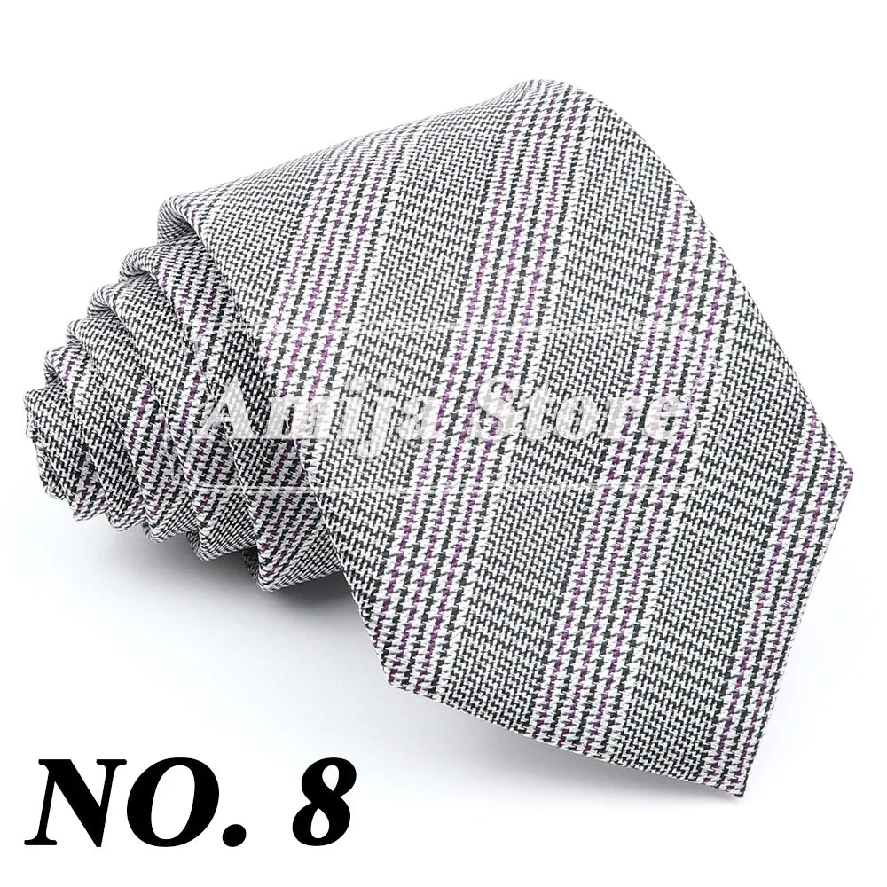 Cravate formelle pour homme, rayée, bleu et gris, 8 cm de large, cadeau pour homme, bureau, mariage, fête, accessoires pour homme, usage quotidien
