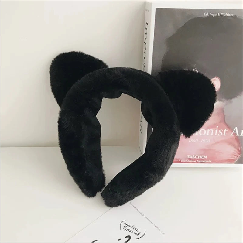 Hair band female wash face cat ears headband net red simple cute girl heart wide-brimmed plush hair band hairpin head jewelry