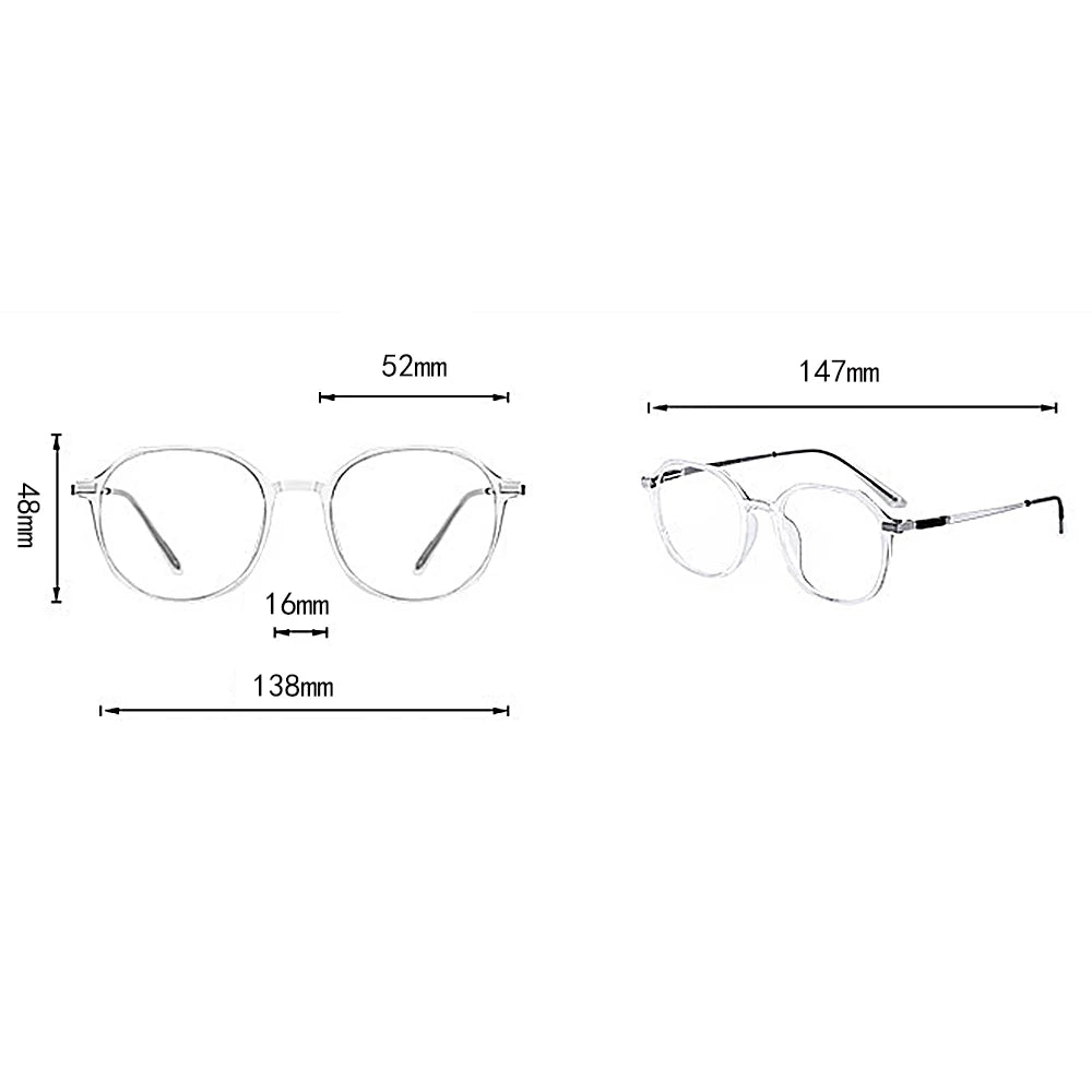 Fashion Women Anti Blue Light Glasses Blue Light Blocking Eyewear Luxury Brand Round Optical Spectacle Frame Computer Glasses
