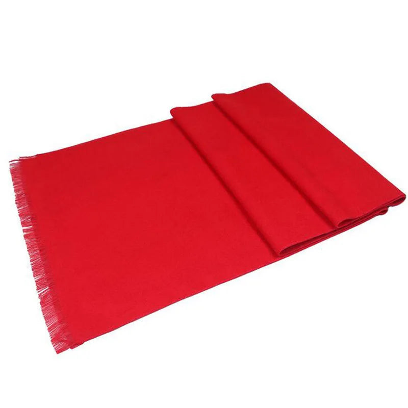Écharpe rouge tendance pour homme, couleur unie, marque de luxe, style styliste, en laine douce et cachemire, châle d'hiver