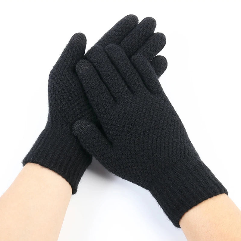 Rimiut Thick Knitted Men Winter Gloves Imitation cashmere Two Layer Causal Adult Gloves Male Mitten Thicken Wool Cashmere Autumn