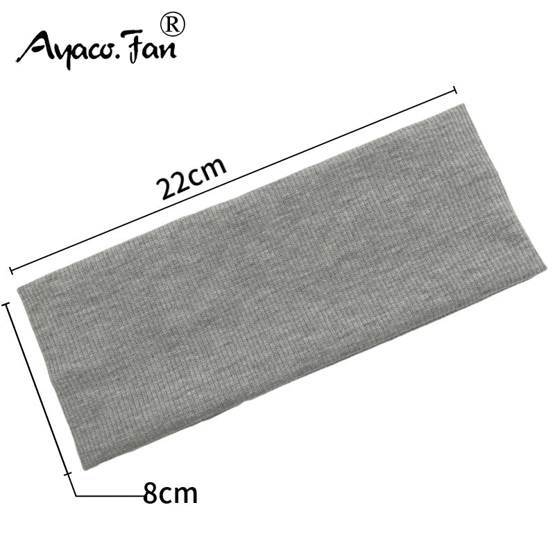 New Solid Knitted Headband for Women Girls Autumn Winter Sport Yoga Sweat Uptake Headwear Elastic Hairbands Hair Accessories