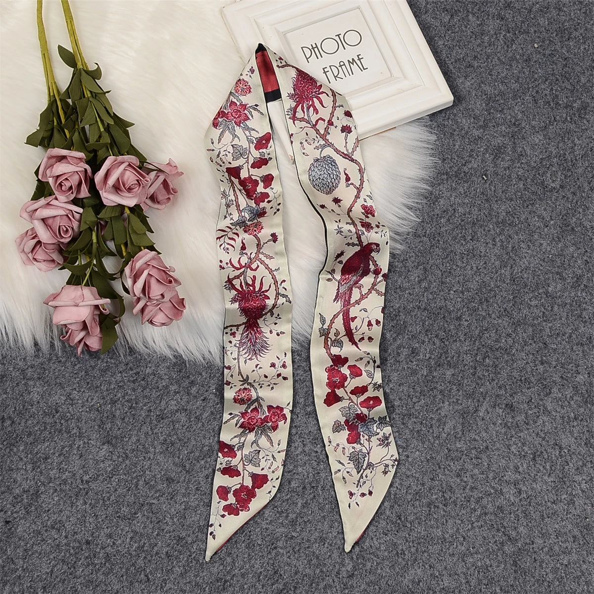 Rose Brand Schal Damen Seidenschal Tasche Dünne Schals Neues Design Handgelenktuch Foulard Halstuch Stirnband Für Damen
