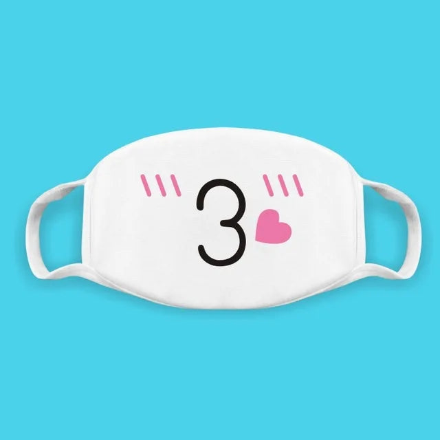 Masque facial en coton Kawaii avec expression humoristique et dessin animé, respirant, unisexe, coréen, accessoires