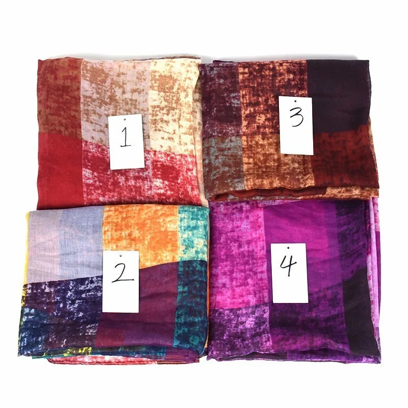 Colour Stitching Scarves Free Shipping 2019 New Fashion Lattice Infinity Scarf New Fashion Women Scarf Lady Neckerchief