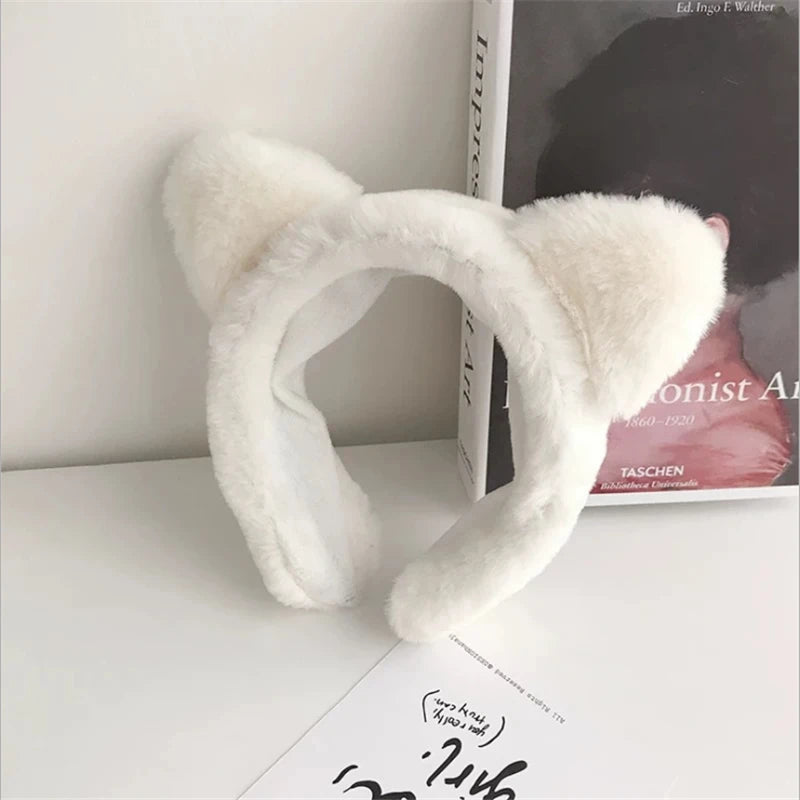 Hair band female wash face cat ears headband net red simple cute girl heart wide-brimmed plush hair band hairpin head jewelry