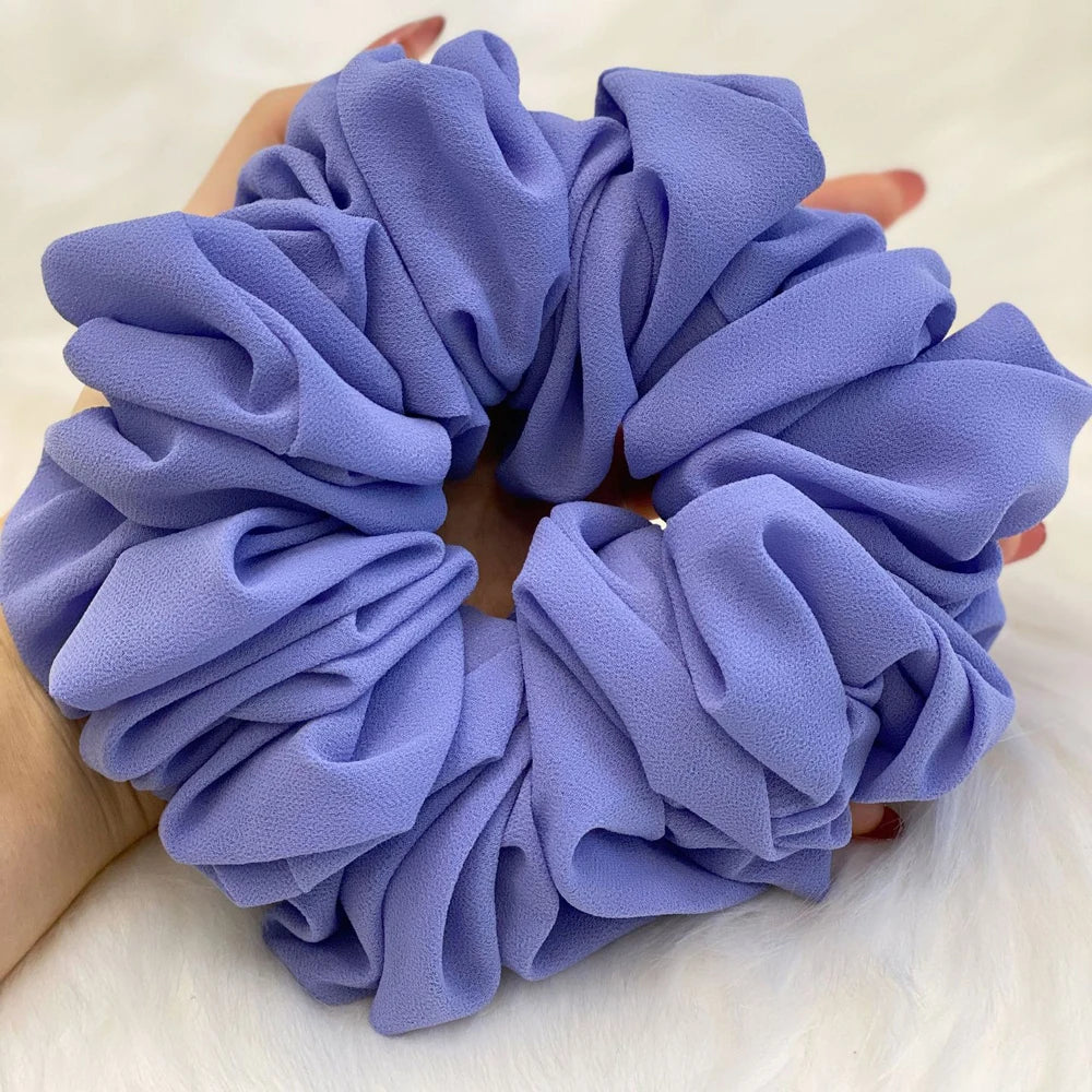Elastics Chiffon Hair Band Solid Color Big Circle Scrunchies for Women Girl Ponytail Holder Hair Rope Hairband Hair Accessoires
