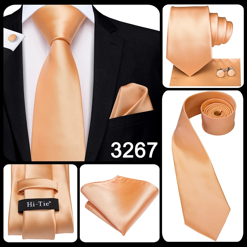 Ensemble de cravates pour hommes Hi-Tie, orange et noir, motif cachemire, en soie, pour mariage, nouveau design tendance, boutons de manchette, livraison directe