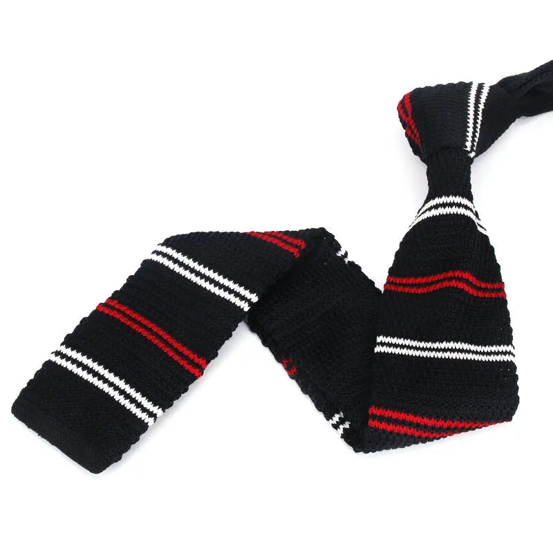 Cravate en tricot pour homme, cravate unie pour mariage, smoking, rayée, tissée, fine, accessoires pour le cou