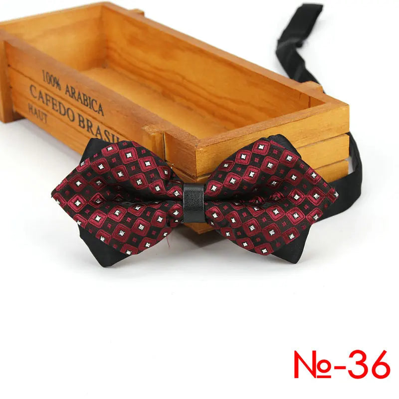Nœud papillon tendance pour homme, accessoire de fête, mariage, pour garçons et filles, à carreaux, rouge et noir, vente en gros