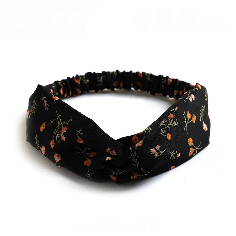 Bandeau à cheveux bohème pour femme et fille, imprimé vintage, croisé, style été