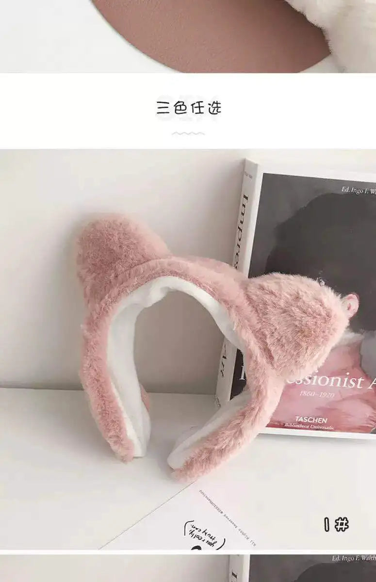 Hair band female wash face cat ears headband net red simple cute girl heart wide-brimmed plush hair band hairpin head jewelry
