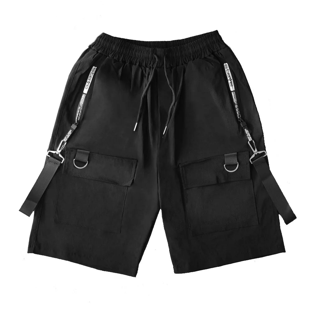 Sommer Herren Shorts Techwear Japanische Harajuku Mode Hip Hop Punk Streetwear Cargo-Shorts für männliche Jogger Bänder Baggy Kleidung