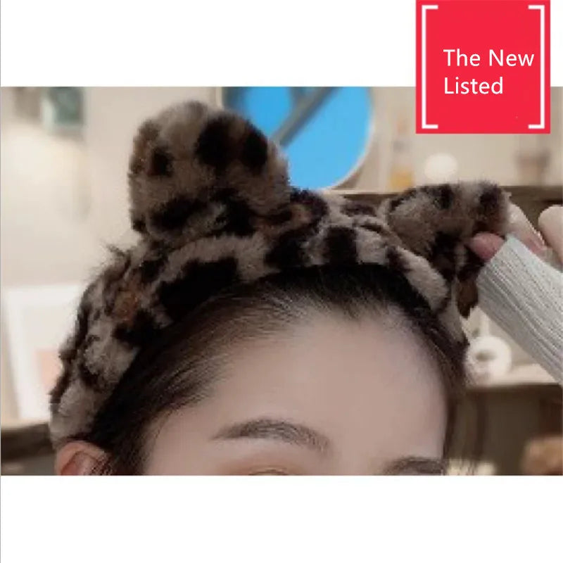 Hair band female wash face cat ears headband net red simple cute girl heart wide-brimmed plush hair band hairpin head jewelry