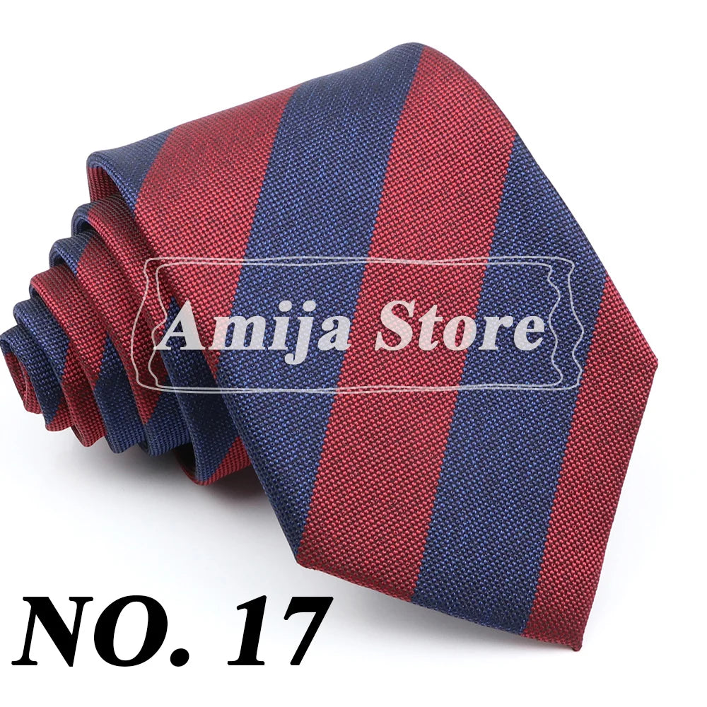 Cravate formelle pour homme, rayée, bleu et gris, 8 cm de large, cadeau pour homme, bureau, mariage, fête, accessoires pour homme, usage quotidien