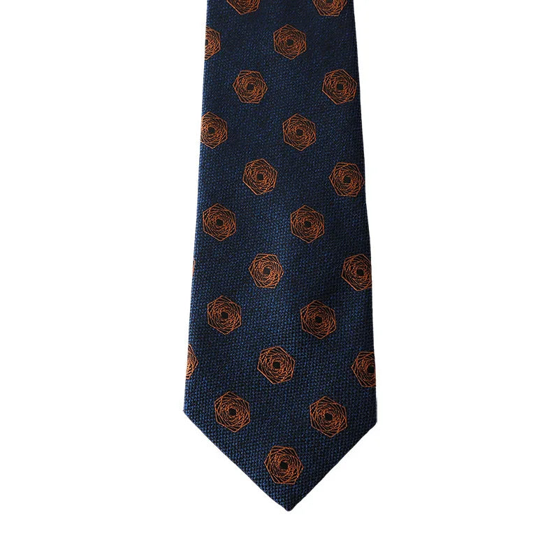 New Jacquard Polyester 8CM Formal Red Brown Neckties Men's Casual Cartoon Neck Tie Suit Cravat Wedding Party Banquet Accessories