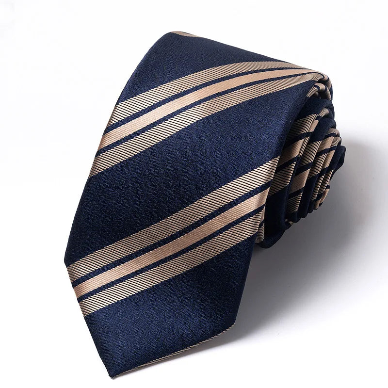 Cravates de mariage de haute qualité pour hommes, style tendance, imprimé à rayures bleues, accessoires de vêtements de bureau quotidiens, cadeau pour homme