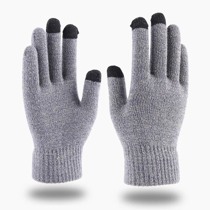 Guantes de punto de invierno para hombre y mujer, manoplas masculinas de alta calidad con pantalla táctil, de lana gruesa y cálida, de cachemira, de negocios, para otoño