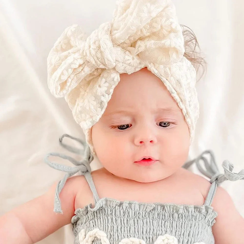Headbands for Girl Soft Elastic Lace Bow Baby Girl Hair Band Children Turban Kids Headwear Toddler Hair Accessories for Newborn