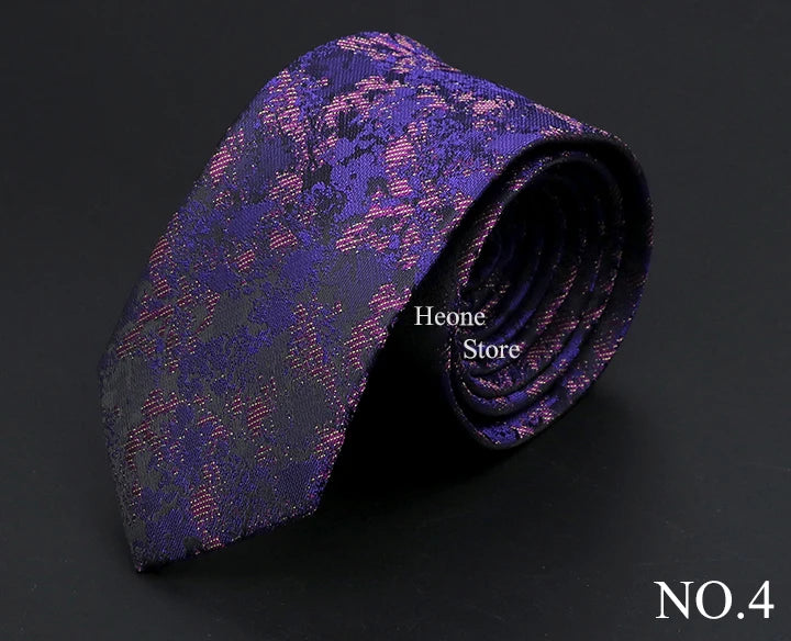 26 Styles Men's Jacquard Novelty Ties Skinny Floral Paisley Striped  Necktie Business Narrow Suit Shirt Daily Wear Accessories