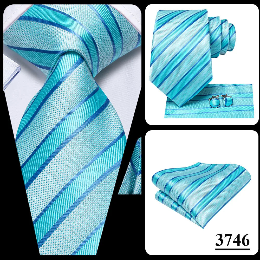 Corbata de boda de seda a rayas negras y rojas para hombre, gemelos de regalo, corbata de moda para negocios y fiestas, envío directo, diseño Hi-Tie