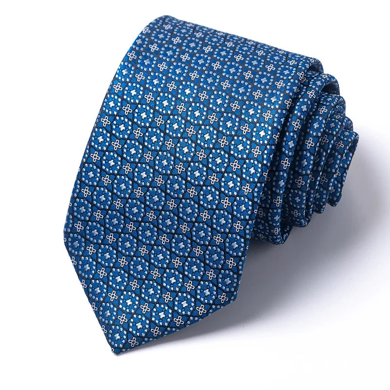 Cravates de mariage de haute qualité pour hommes, style tendance, imprimé à rayures bleues, accessoires de vêtements de bureau quotidiens, cadeau pour homme