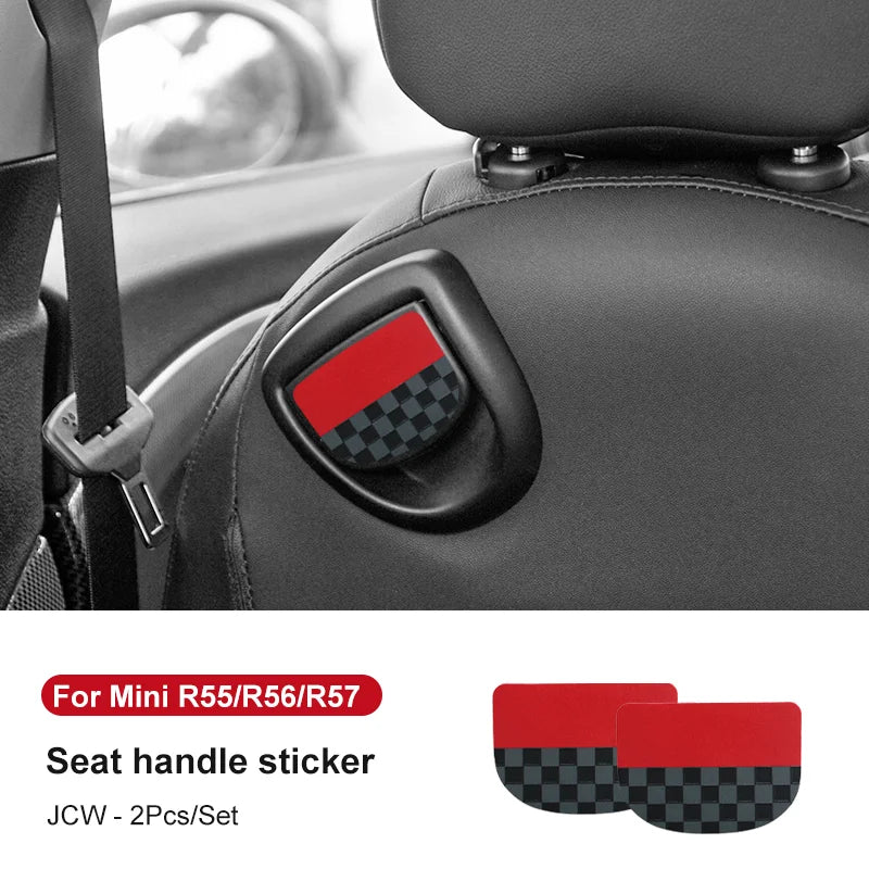 Leather Car Rear Seat Back Handle Decal Cover Protective Sticker For Mini Cooper R56 R55 F56 F57 Interior Decorative Accessories