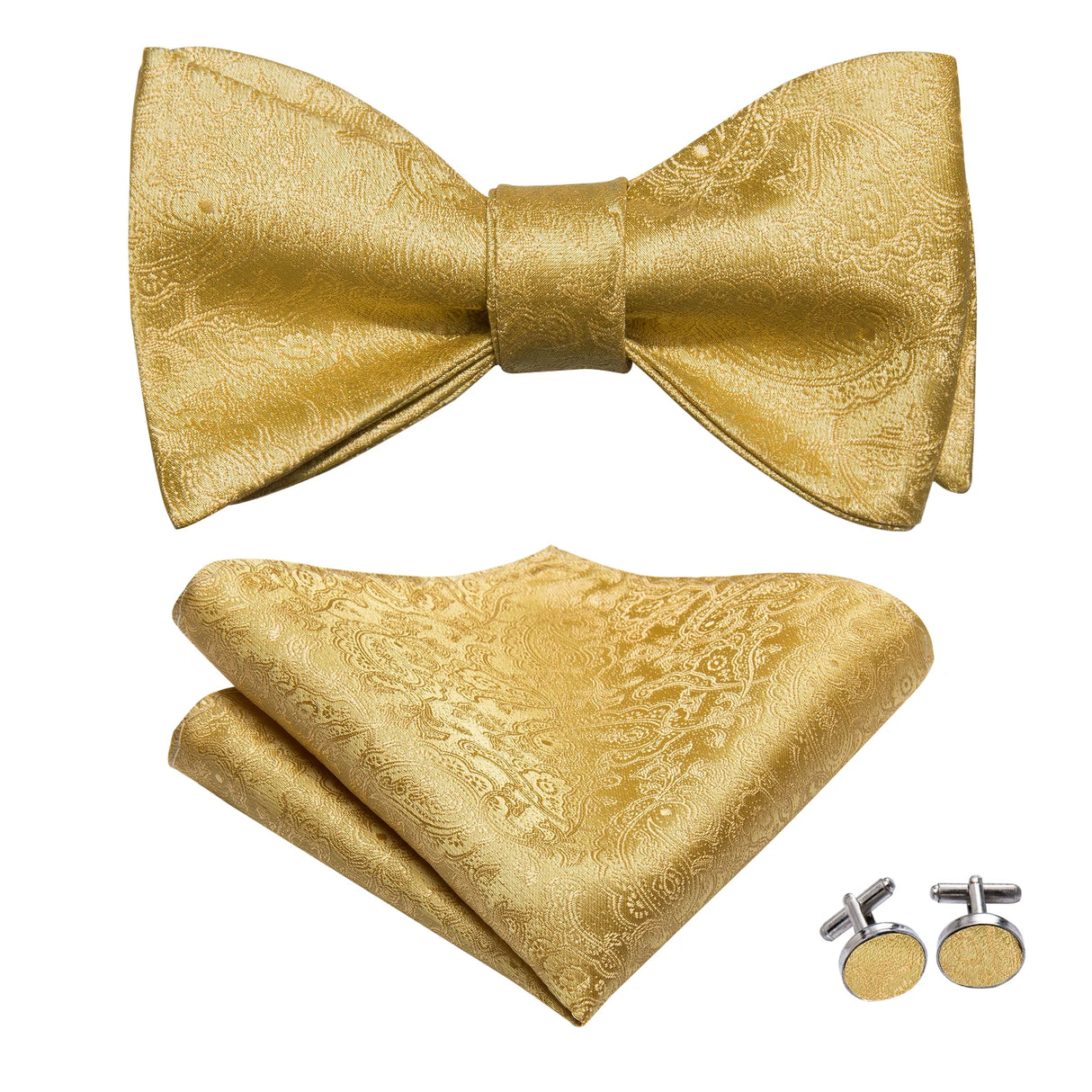 Dropshipping Jacquard Silk Mens Self Bow Tie Hanky Cufflinks Set Male Butterfly Knot Bowtie Wholesale for Male Wedding Business