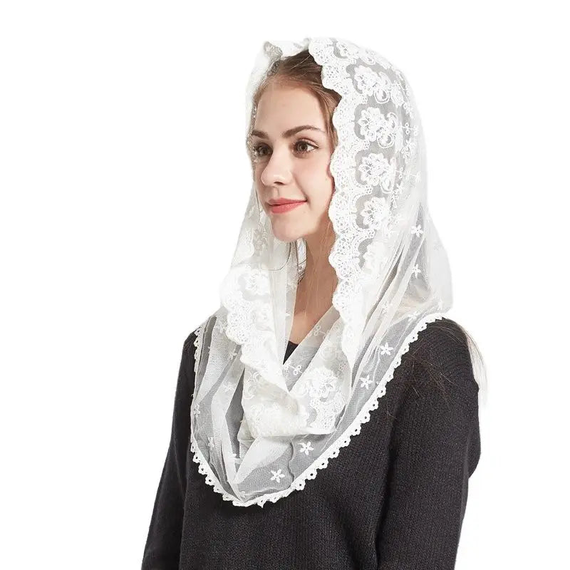Nouvelle mode féminine dames voile gland châles et écharpes automne catholique Mantilla église femmes écharpe mode femmes écharpe