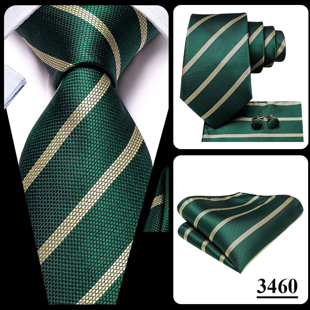 Corbata de boda de seda a rayas negras y rojas para hombre, gemelos de regalo, corbata de moda para negocios y fiestas, envío directo, diseño Hi-Tie