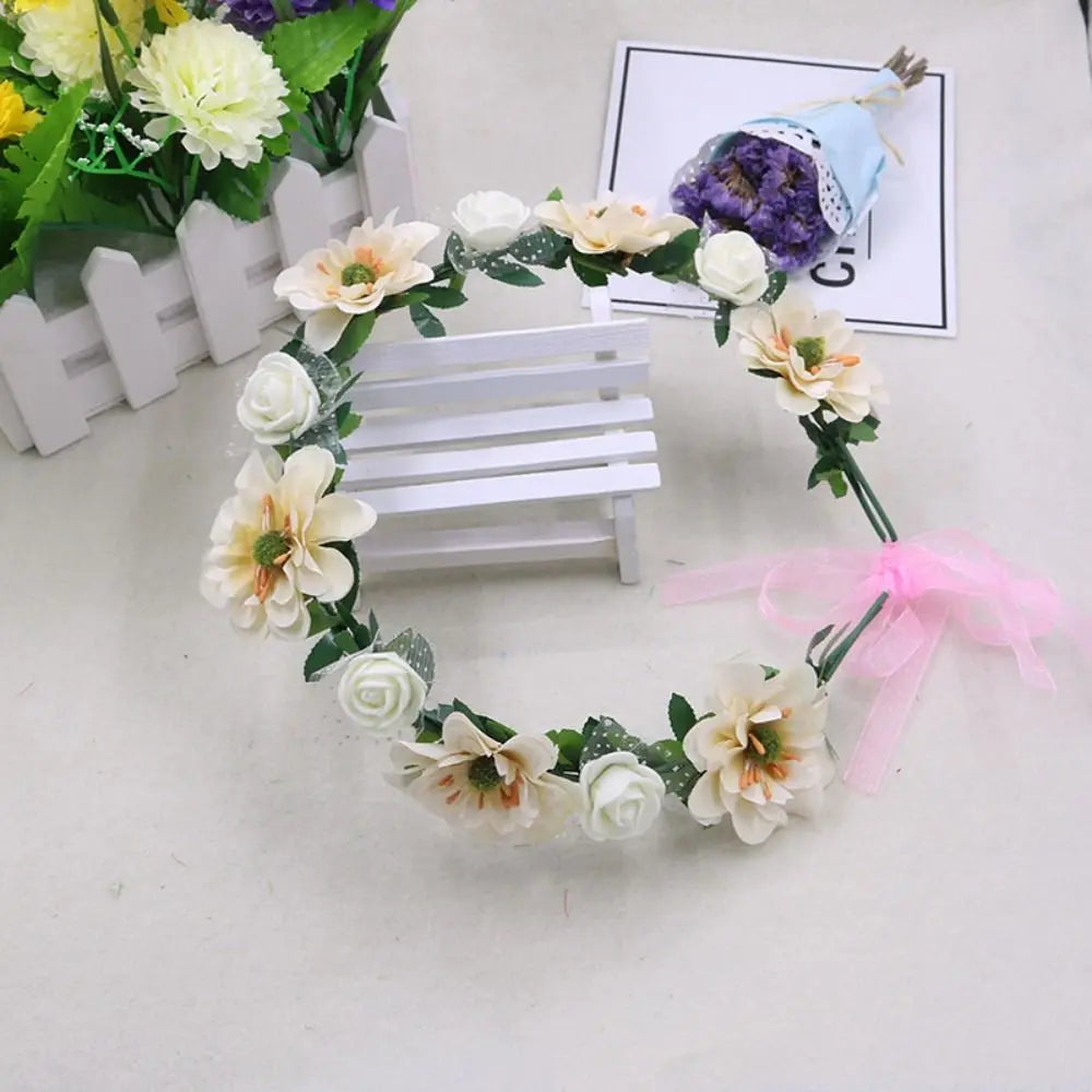 Headband Fashion Headdress New Hair Hoop Bride Wedding Floral Tiara Headband Women Headwear Flower Crowns Headband Rose Flower