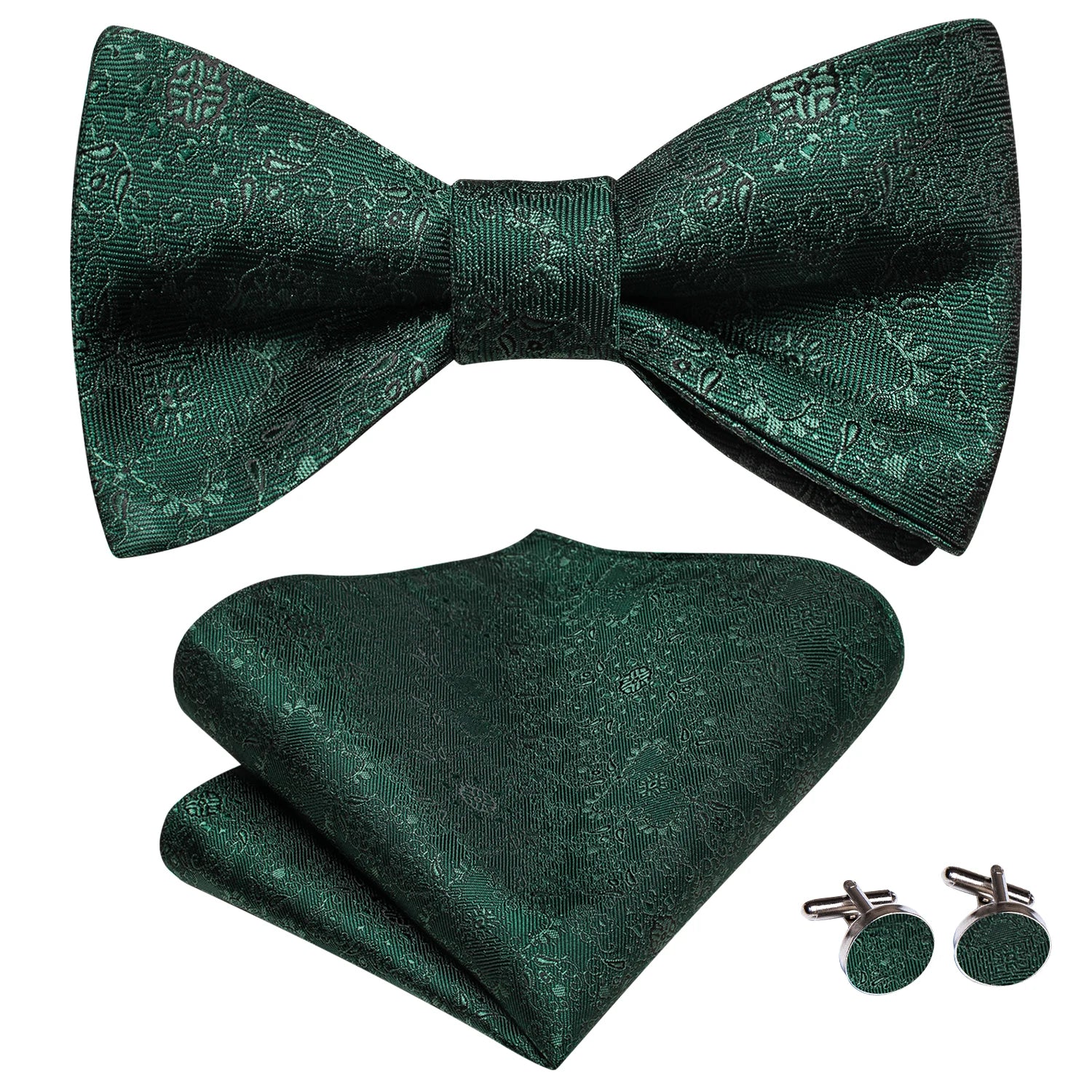 Dropshipping Jacquard Silk Mens Self Bow Tie Hanky Cufflinks Set Male Butterfly Knot Bowtie Wholesale for Male Wedding Business