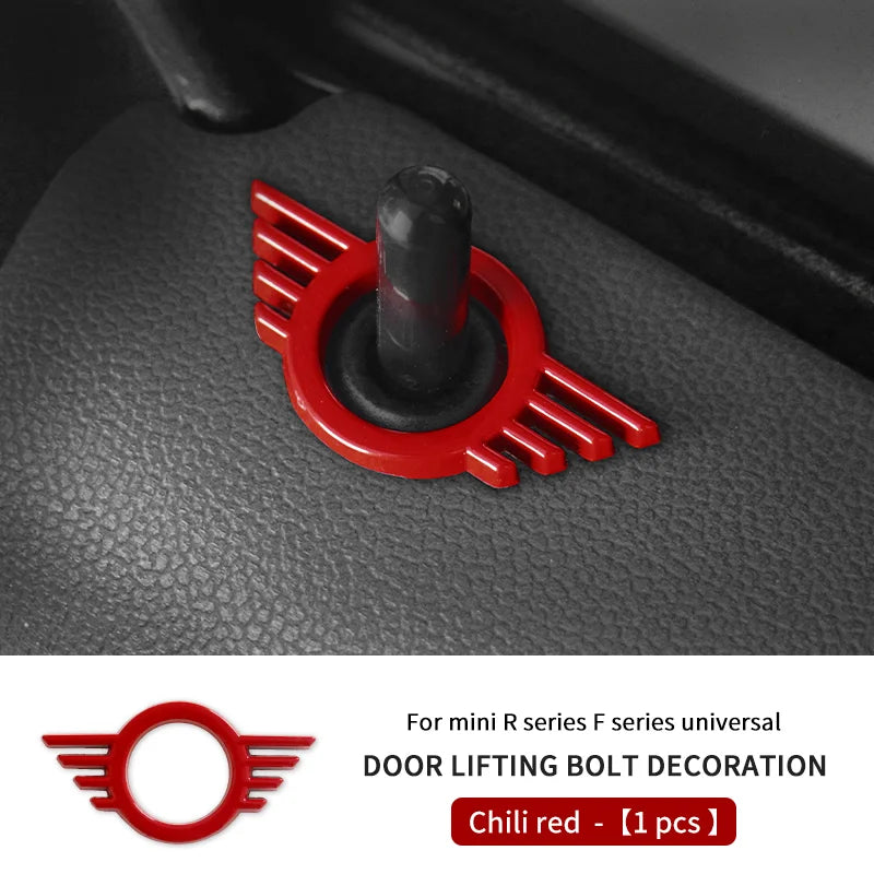 For Mini Cooper S JCW F54 F55 F56 F60 R55 R56 R60 Countryman Metal Car Door Lock Pin Wing Emblem Badge Decal
