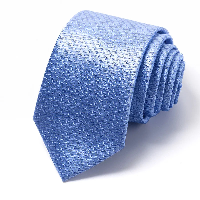 Cravates de mariage de haute qualité pour hommes, style tendance, imprimé à rayures bleues, accessoires de vêtements de bureau quotidiens, cadeau pour homme