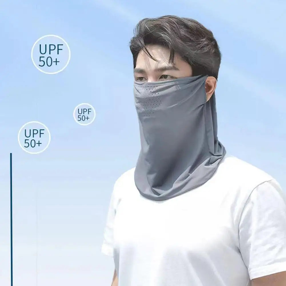 UV Protection Outdoor Neck Wrap Cover Sports Sun Proof Bib Ice Silk Mask Face Cover Neck Wrap Cover Sunscreen Face Scarf