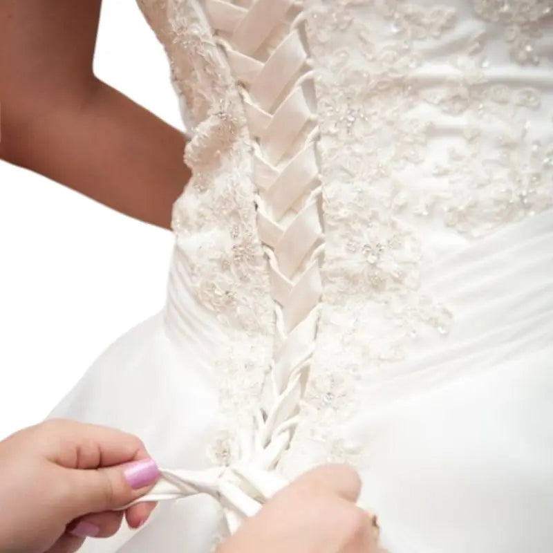 137 Zoll Hochzeitskleid-Reißverschluss-Ersatz, verstellbares Korsett-Rücken-Set, Schnürsenkel aus Satinband für Brautbankett-Abendkleid