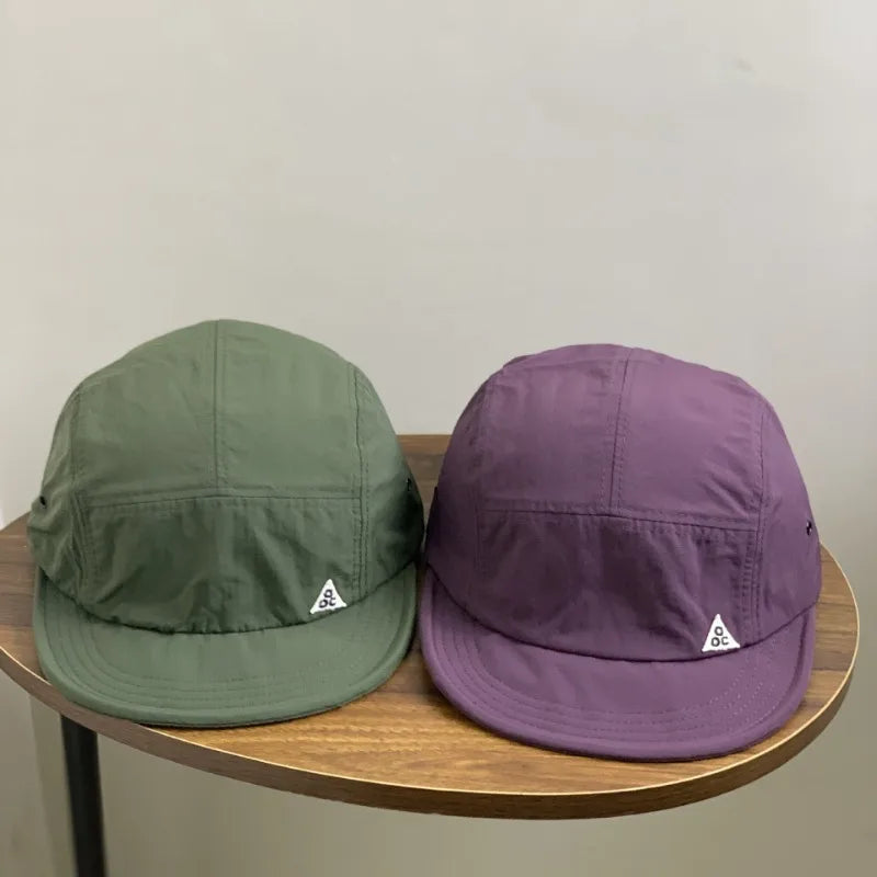 Japanese Retro Short Brim 5-panel Baseball Caps Women Spring and Summer Sun Protection Versatile Casual Soft Top Men's Hats