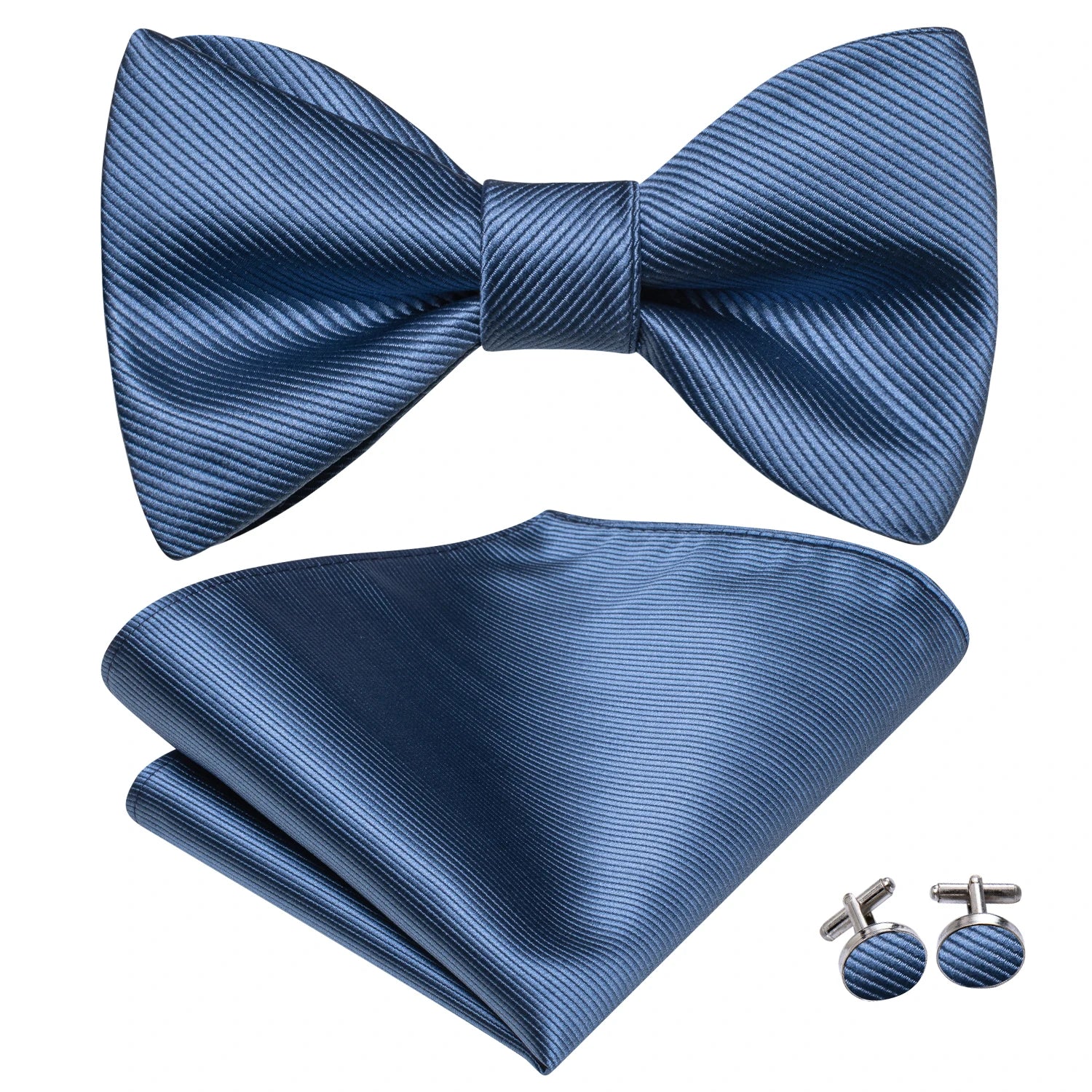 Dropshipping Jacquard Silk Mens Self Bow Tie Hanky Cufflinks Set Male Butterfly Knot Bowtie Wholesale for Male Wedding Business