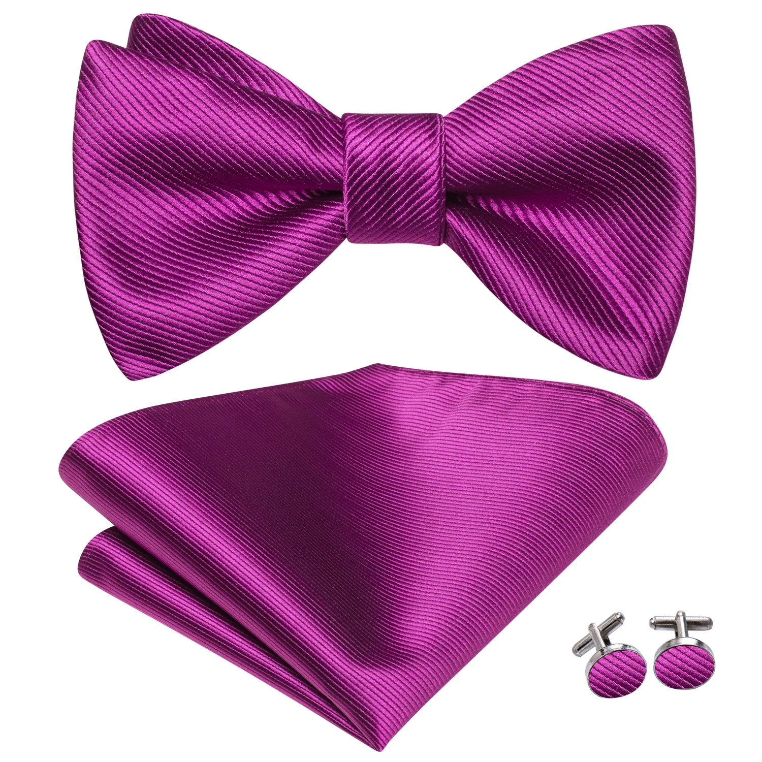 Dropshipping Jacquard Silk Mens Self Bow Tie Hanky Cufflinks Set Male Butterfly Knot Bowtie Wholesale for Male Wedding Business