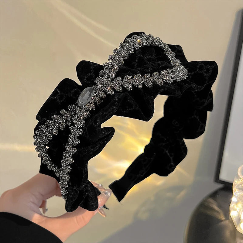 Korean Hairbands for Women Hair Accessories French Elegant Pleated Bowknot Headband Women Girls 2025 Fashion Designer Hair Bands