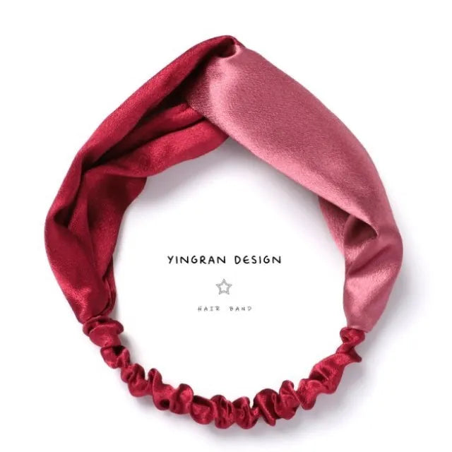 Cross elastic headband chiffon silk headband ladies headband hair accessory sports face wash