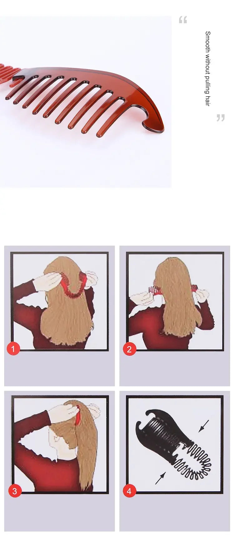 1 pièce d'élastiques pour tresses, pince banane noire en forme de scorpion, épingle à cheveux, queue de cheval, élastiques, accessoires pour cheveux, salon