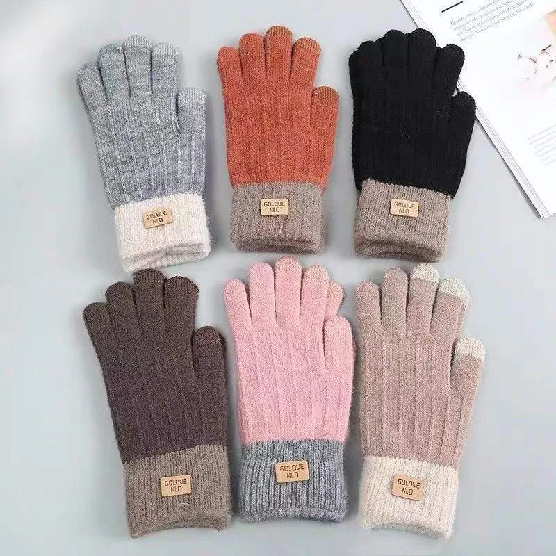 Rimiut Femmes Chaud Épais En Peluche Gants Tricotés Écran Tactile Hommes Femmes Mode Automne Hiver Garder Au Chaud Équitation Ski Gants En Plein Air